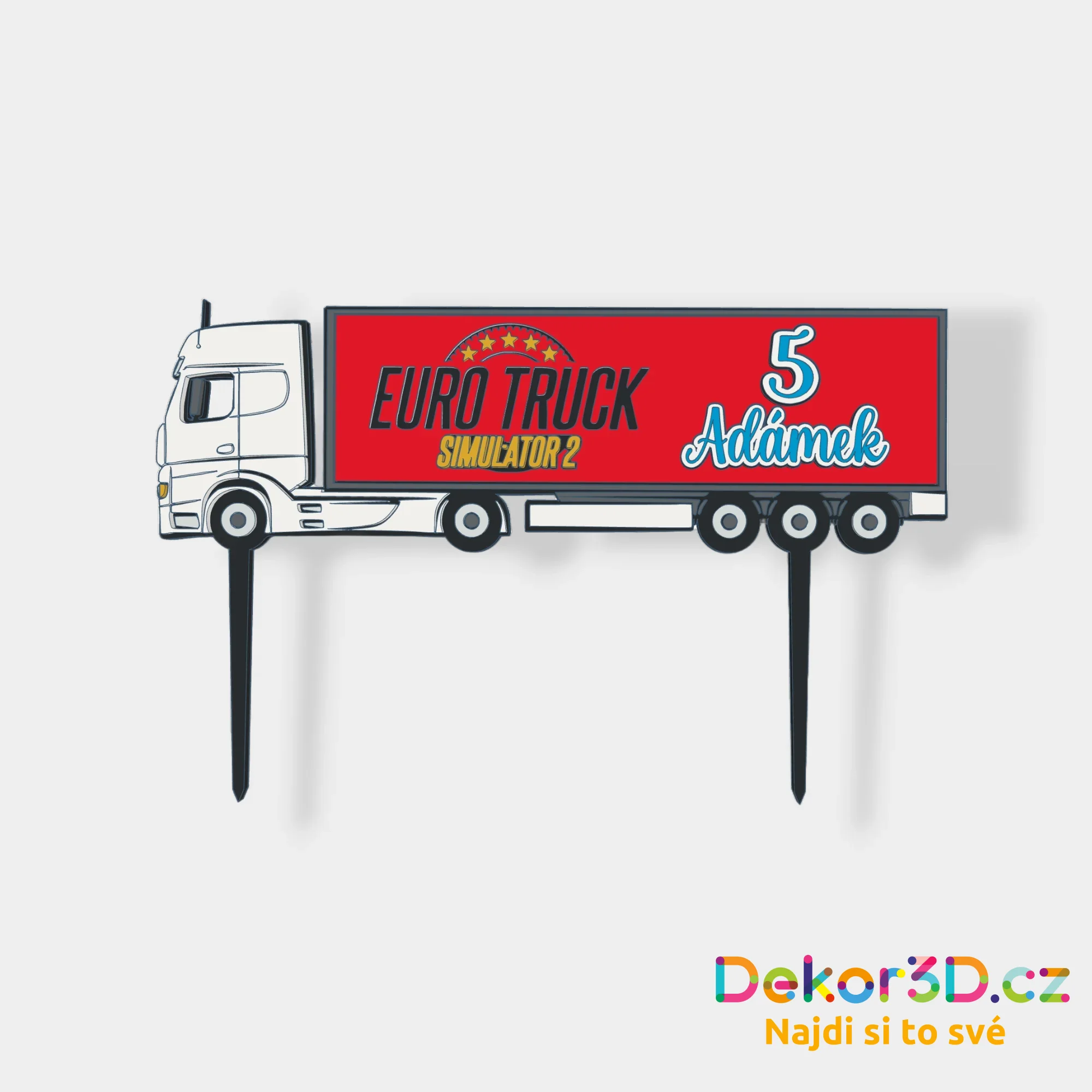 Zápich na dort - kamion Euro Truck Simulator se jménem a věkem :: Dekor3D